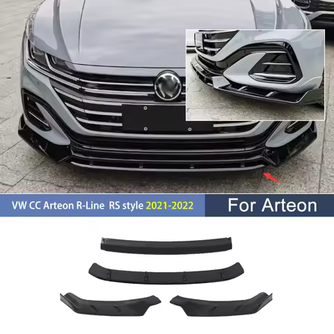Front Bumper Blade Lip R-Line for VW Volkswagen CC Arteon 2021-2022 RS Front Splitter Spoiler Lower 