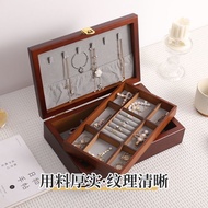 Solid Wood Exquisite Jewelry Box Palace Style Jewelry Wooden Bracelet Light Luxury High-grade Solid 