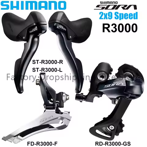 SHIMANO SORA R3000 2x9 Speed Road Bike Groupset DUAL CONTROL LEVER ST Medium Cage Rear Derailleur Sh
