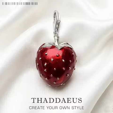 Pendant Red Strawberry Locket,2019 New Fashion Love Jewelry Europe Bijoux 925 Sterling Silver Access