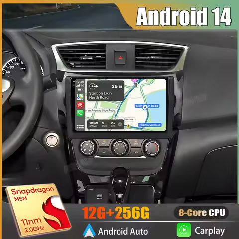 Android 16 For Nissan Sylphy B17 Sentra 12 2010-2020 2K QLED Stereo Car Radio Multimedia Video Playe