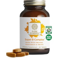 PURE SYNERGY Super B-Complex | Vitamin B Complex Made with Organic Whole Foods | Vegan Supplement wi