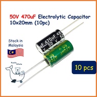 10PCS 50V 470uF Electrolytic Capacitor Kapasitor 10x20mm 50V470UF Elco