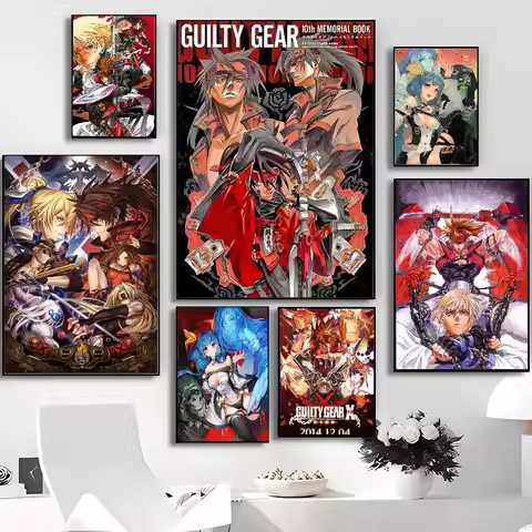 Guilty Gear Baiken Dizzy Whitepaper Poster Vintage Room Home Bar Cafe Decor Vintage Decorative