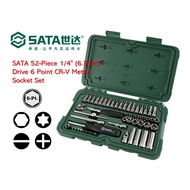 SATA 52-Piece 1/4" ( 6.3mm ) Drive 6 Point CR-V Metric Socket Set - 09002