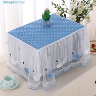 SEPTEMBER Microwave Dust Cover, Rectangle Yarn Edge Oven Cover, Household Dust Proof Insulated Pastoral Style Tablecloth Kitchen Appliances