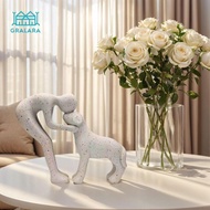 [nvnrbso] Man and Dog Statue Decoration 15.7x13.5cm Small Collectible Unique Figurine for Classroom 