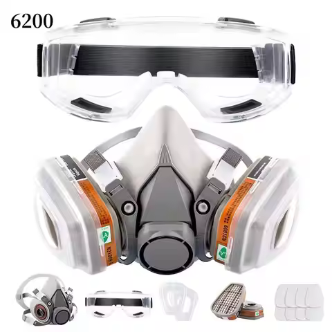 6200 Gas Mask Gas-Proof Half Face Mask Series Combination Matched with 6001/2091/5n11 Filters Chemic