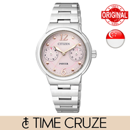 [Time Cruze] Citizen Wicca FD1020-50X Solar Pink Dial Stainless Steel Women Watch
