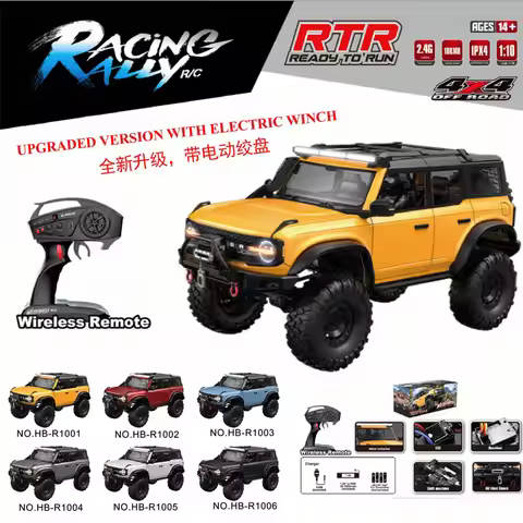 Upgraded Version HB R1001-R1006 Simulation Ford Wrangler Climbing Off-Road Vehicle 1:10 Professional