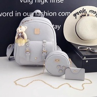 NATASYA BAG [ BISA COD ] TAS RANSEL WANITA MODEL TERBARU - BACKPACK YOUNA SET 3IN 1 TERMURAH - TAS W