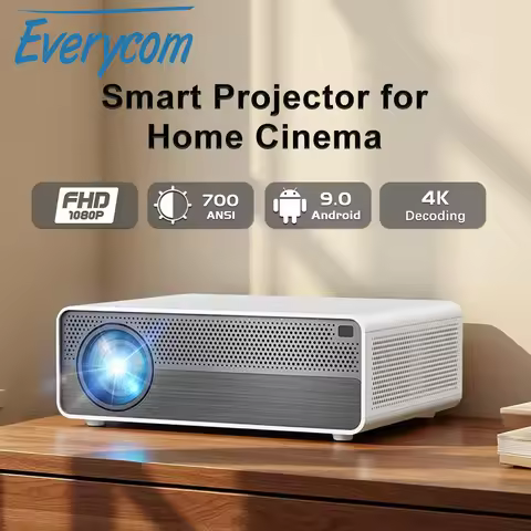 Everycom Q9 Android Projector 1080P Full HD with 4K Decoding and 2.4/5G Dual-Band WiFi Smart Home Th