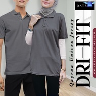 QAYRAA P1 Polo Unisex Plain Microfiber Jersey Collar - Size S-5XL/Red/Black/Maroon/Grey/Navy Blue/Gr