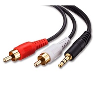 3.5mm Audio to 2 RCA 1.5meter Male Gold Plated Stereo AV Adapter 1.5m Cable Headphone Speaker Amplifier Plug Wire