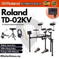 Roland TD-02KV V-Drums Electronic Drum Set with Headphone, Drum Throne and Drumsticks