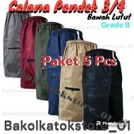 [Pack of 5 Pcs]3/4 Below the Knee Low waist Loose Jumbo grade B Pants