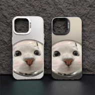 Creative Selfie Cat Pattern Phone Case Compatible for IPhone 11 13 12 14 15 Pro Max XR X XS MAX 7/8 Plus Se2020 Hard TPU Shockproof All-Inclusive Protective Case
