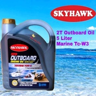 (5L) SKYHAW QUTBOARD ENGINE OIL MARINE TC-W3 SPEED BOAT TCW3 2T 5.0