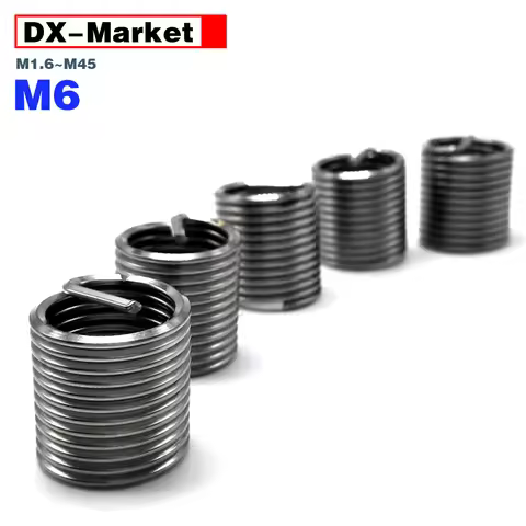 M6 Thread Inserts Helicoil Nut, 304 Stainless Steel Fine Pitch Wire Thread Insert Fasteners , M6*0.7