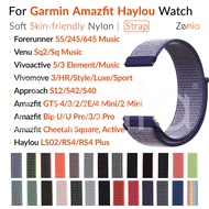 20mm Nylon Sport Loop Watch Strap for Garmin Forerunner 55/245 Music/645 Venu SQ Approach S12/S40/S4