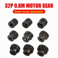 32P M0.8 5mm 13T 14T 15T 16T 17T 18T 19T 20T 21T Black steel metal Motor Gear Pinion for 1/10 1/8 Rc