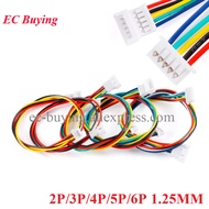 10pcs/lot Male to Female PCB Connector Cable JST1.25 JST 1.25MM 2P/3P/4P/5P/6P Plug Terminal Electro
