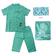 Free shipping Childrens Doctor Nurse Costume White Coat Chef Uniform Role Play Professional Performa