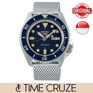 [Time Cruze] Seiko 5 Sports SRPD71K1 Automatic Adjustable Stainless Steel Mesh Band Blue Dial Men Watch SRPD71K