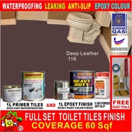 FULL SET Epoxy Floor Coating [FREE Painting Tool Set] 1L - 116 Deep Leather • Package A