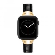 ANNE KLEIN - AK WK1060GPBK42 鱷魚紋圖案皮革錶帶適用於 Apple Watch® (黑色) (42/44/45/Ultra/Ultra 2)