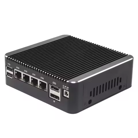 Intel N150 N95 Solid Fanless Mini PC i5 8250U Pentium 4417U 4x2.5G LAN Firewall PC DDR4 NVMe Type-C 