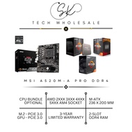 [SK TECH] MSI A520M-A PRO AM4 DDR4 M-ATX MOTHERBOARD + AMD AM4 CPU COMBO DDR4