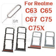 Sim Card Tray Slot For Realme C63  C65  C67  C75  C75X   Phone SIM Micro Sim Card Chip Drawer Holder