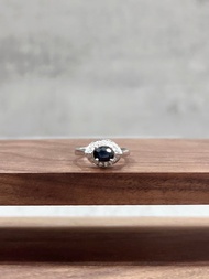 天然藍寶石鑽石戒指 藍寶石1克拉 南非鑽石