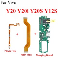 For Vivo Y20 Y20i Y20S Y12S Power Volume Flex Switch USB Charging Port Main Board Motherboard Flex