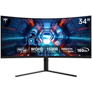 KTC 34" 3440x1440 จอภาพพีซี Ultrawide 180Hz พร้อมแผ่นรองเมาส์ WQHD HVA Curved 1500R 21:9  Adaptive S