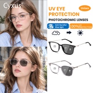 Cyxus Photochromic Sunglasses Anti-blue light UV400 protection Unisex Indoor & outdoor Square 8208