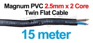 Mega Magnum PVC 2.5mm x  2 Core Twin Flat Cable Loose Qty (10meter / 15meter / 20meter / 25meter / 3