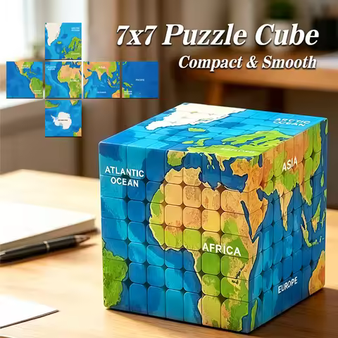 7x7 The Maps Speed Cube, 7x7 Cube, Puzzle Cube, 7x7x7 Hand-Drawn Map Puzzle, Collect Souvenirs, 3D P