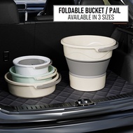Collapsible Foldable Bucket Pail with Handle Large Water Bucket Pail Bathroom Travel Car Wash Cleani