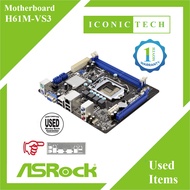ASROCK H61M-VS3 Socket LGA 1155 INTEL H61 MATX Mothebroard (Used-1MTH WARRANTY)