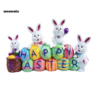 mooncute|  Desktop Bunny Figurine Easter Bunny Figurine Easter Decoration Colorful Easter Bunny Figu