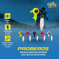 PROBEROS jighead 5pcs/pack 1.6g/3g JIGHEAD with Spinner KUP163