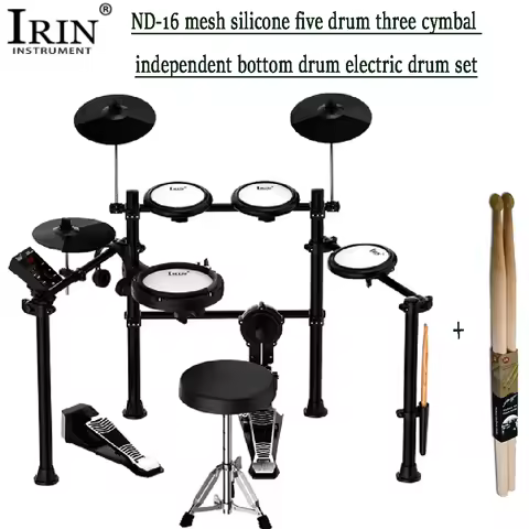 Electric Drum Set for Beginners Portable Electronic Drum Kit with Bluetooth MIDI Function Includes H