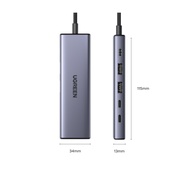UGREEN อะแดปเตอร์ USB HUB 6-in-1 USB-C to DP 4K60Hz USB-Ax2 USB-Cx2 PD 100W รุ่น 75586