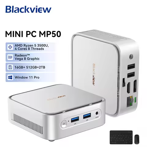 Blackview MP50 Mini PC AMD 3500U, AMD Radeon Graphics, 16GB RAM 512GB PCIE 3.0 SSD, Win 11 Pro, For
