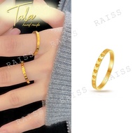 TALA Full Circle Love Titanium Ring 18k Gold Female Index Finger Ring Peach Heart Stainless Steel Ri