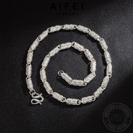 AIFEI JEWELRY Accessories Korean Silver Gold Sterling Leher 純銀項鏈 Men Pendant Cylinder Necklace Man 9