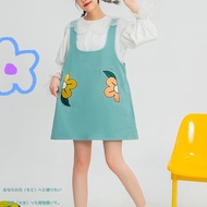 Embroidery floral pocket suspender skirt fashion flower designer cotton dress M size on sale OPD123