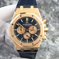 Genuine AP Aibi Royal Oak 26331OR Rose Gold Blue Face Chronograph Function Mechanical Men's Watch 41mm